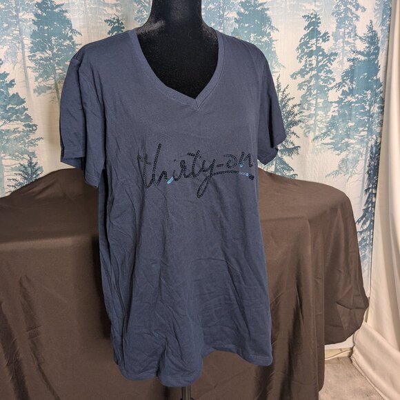 Thirty-One Exclusive Consultant V-Neck Tee | Navy Blue | Size XL - Picture 1 of 5